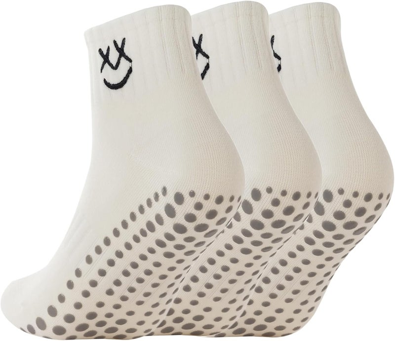 Soxbang 3/6 Pairs Cute Pilates Socks with Grips,Yoga Socks Barre Sock Non Slip Grip Embroidery for Barre Ballet Workout - Image 1